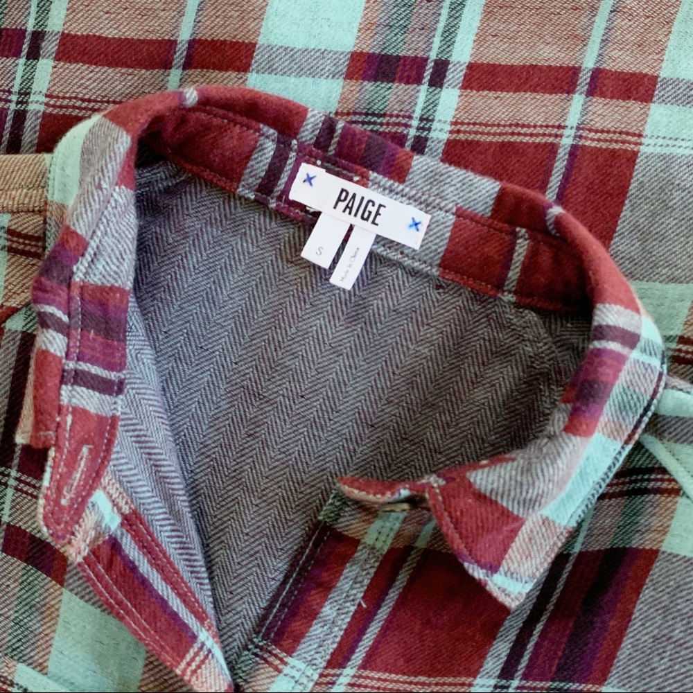Paige Plaid Flannel Button Down Size Small - Picture 6 of 8